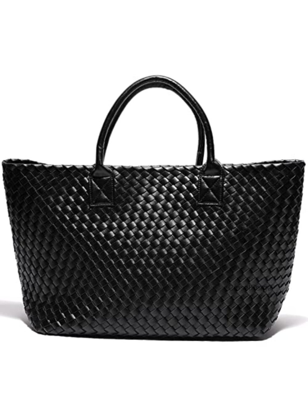 Vegan Leather Woven Tote Bag Large Capacity Shoulder Handbag Shopper